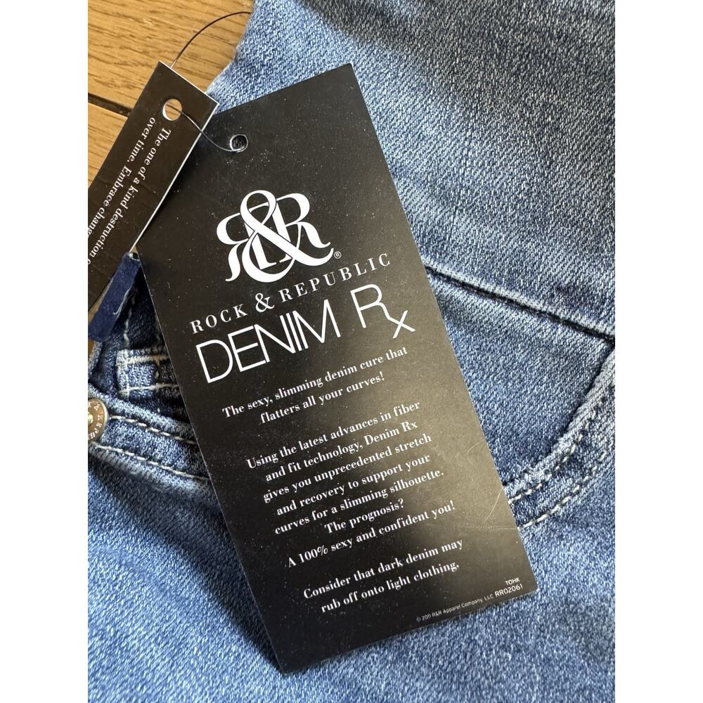 Rock & Republic Denim Rx The Slimming Cure Cuff Jeans Women Sz 4 Cuff Bottom NWT - Picture 9 of 15